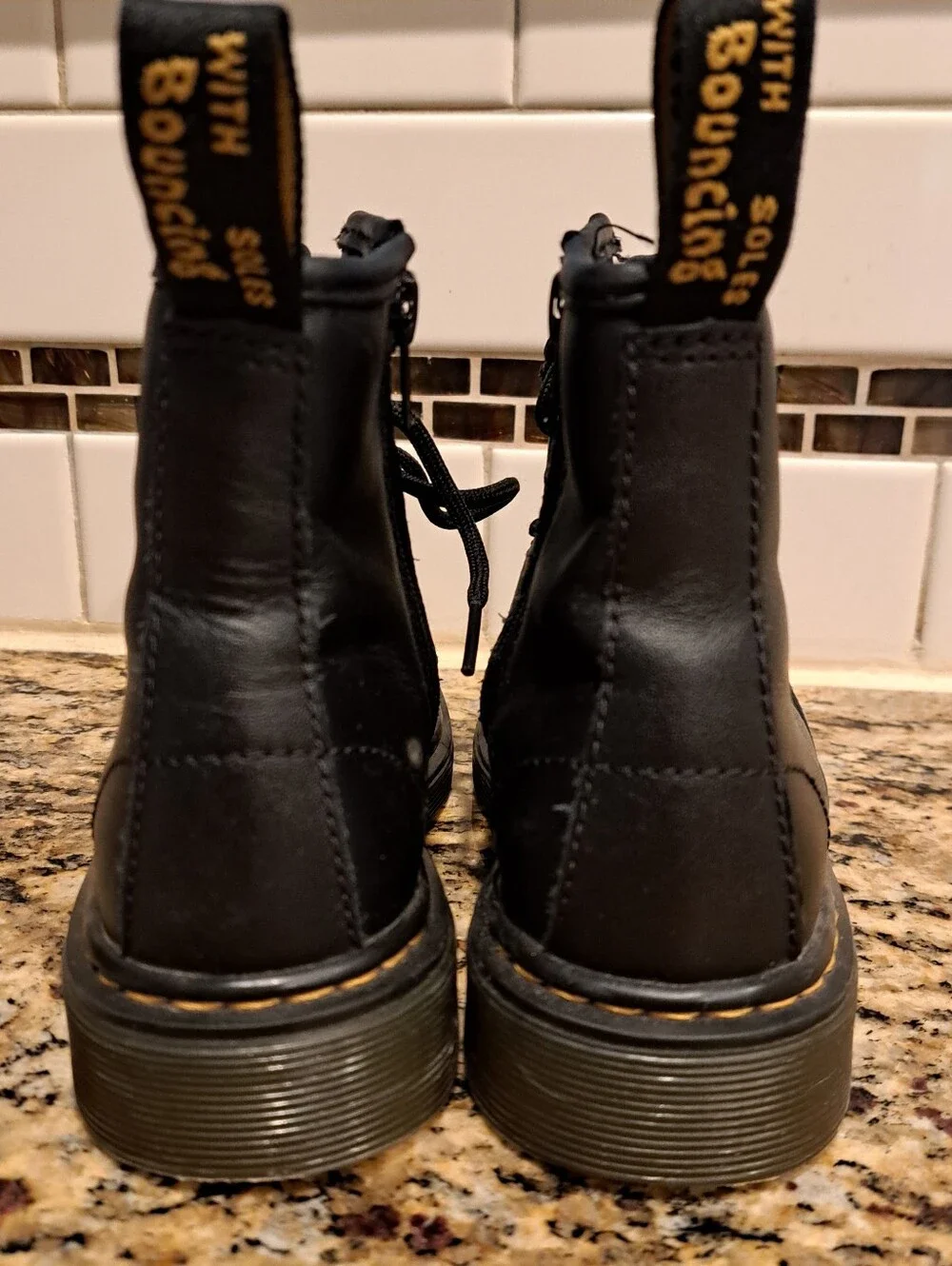 Dr. Martens Black Leather Lace-Up Combat Boots